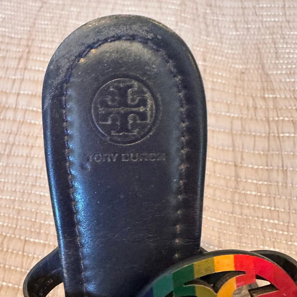 Tory Burch 7M Miller Sandals Bright Rainbow Pride Sandals - Picture 2 of 4